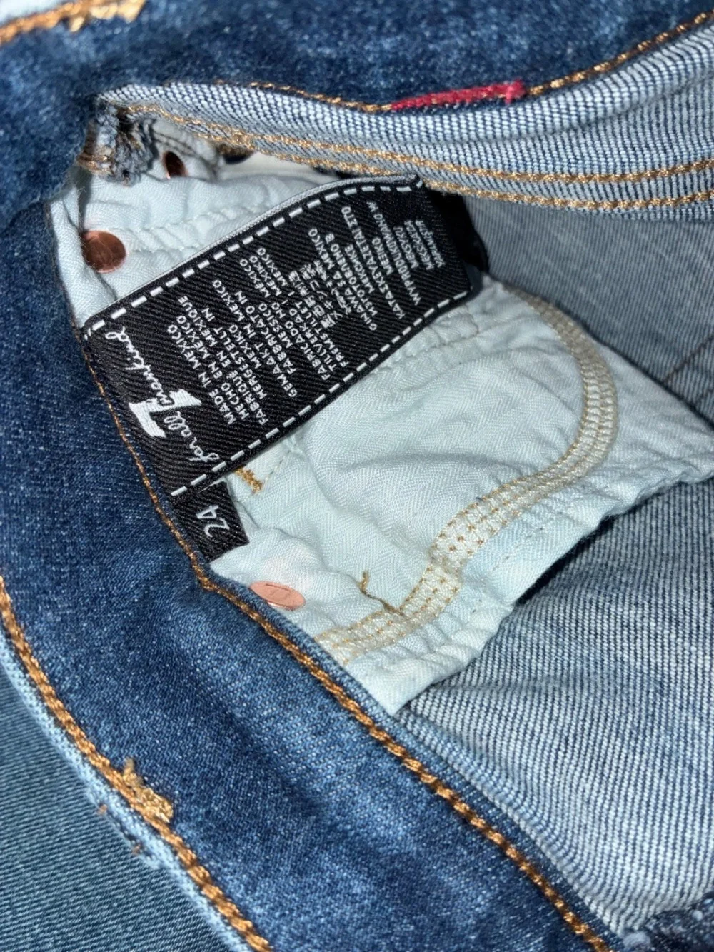 7 For All Mankind Mid Roll Denim Shorts Blue Cuffed Jean Shorts Size 27